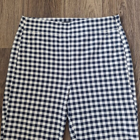 💙 J.Crew Gingham Cropped Cotton Blend Preppy Minimalist Pants Size 6P - Picture 2 of 8